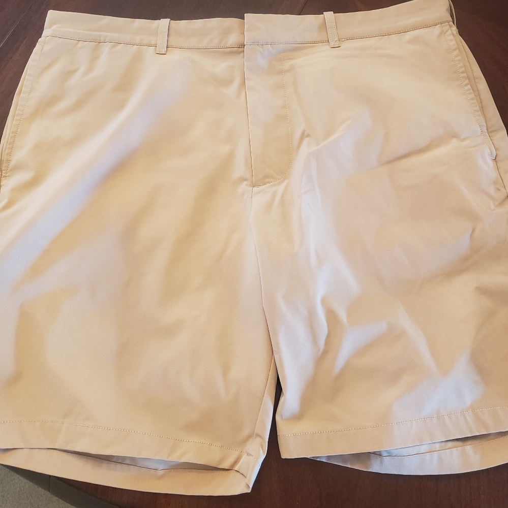 New! 2 pairs! J.Crew Factory Dark Khaki 9" Tech short 38 waist - Picture 7 of 11